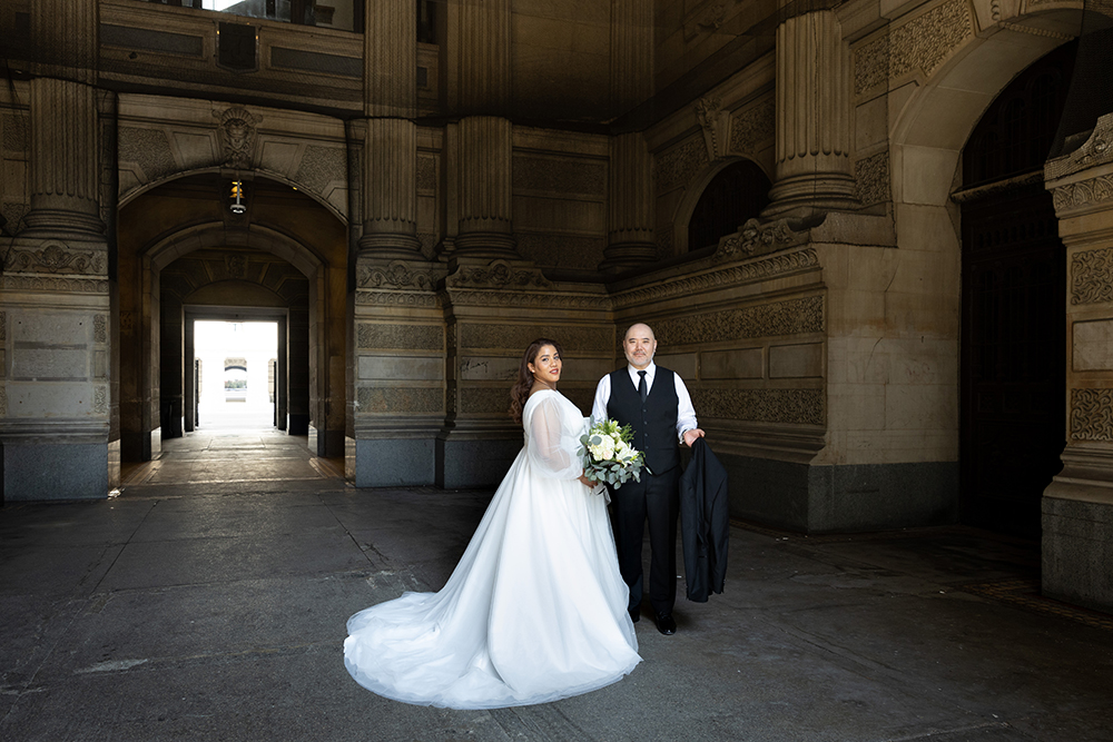 Bride and Groom micro wedding photos at Philadelphia City Hall Elopement 