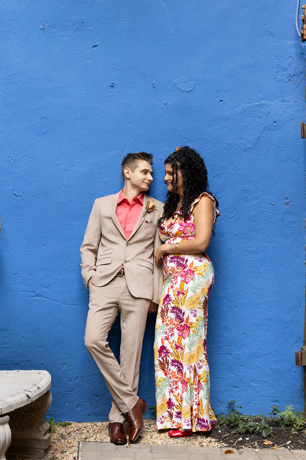 Bride and groom at mirco wedding at Philadelphia Wedding Chapel in East Falls