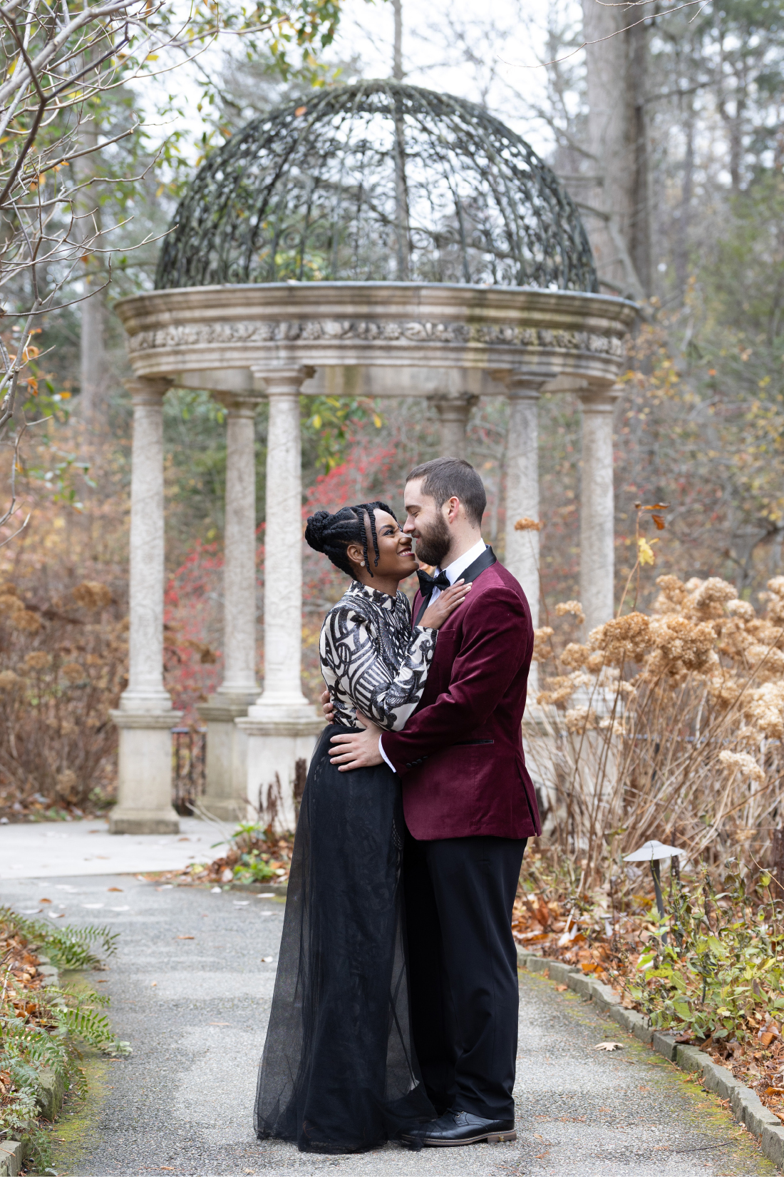 festive engagement session for winter holidays