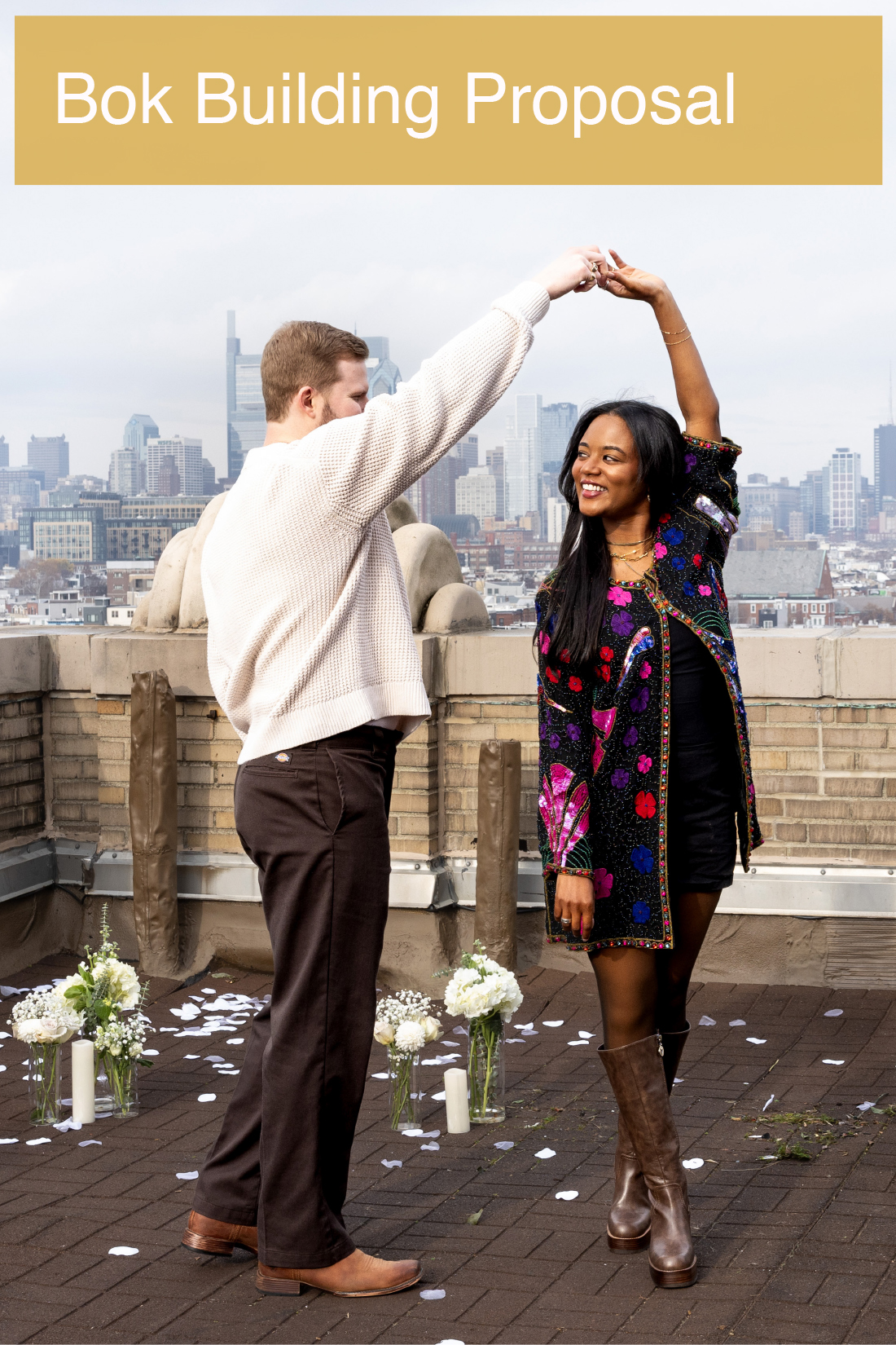 Bok Building couple dancing on rooftop