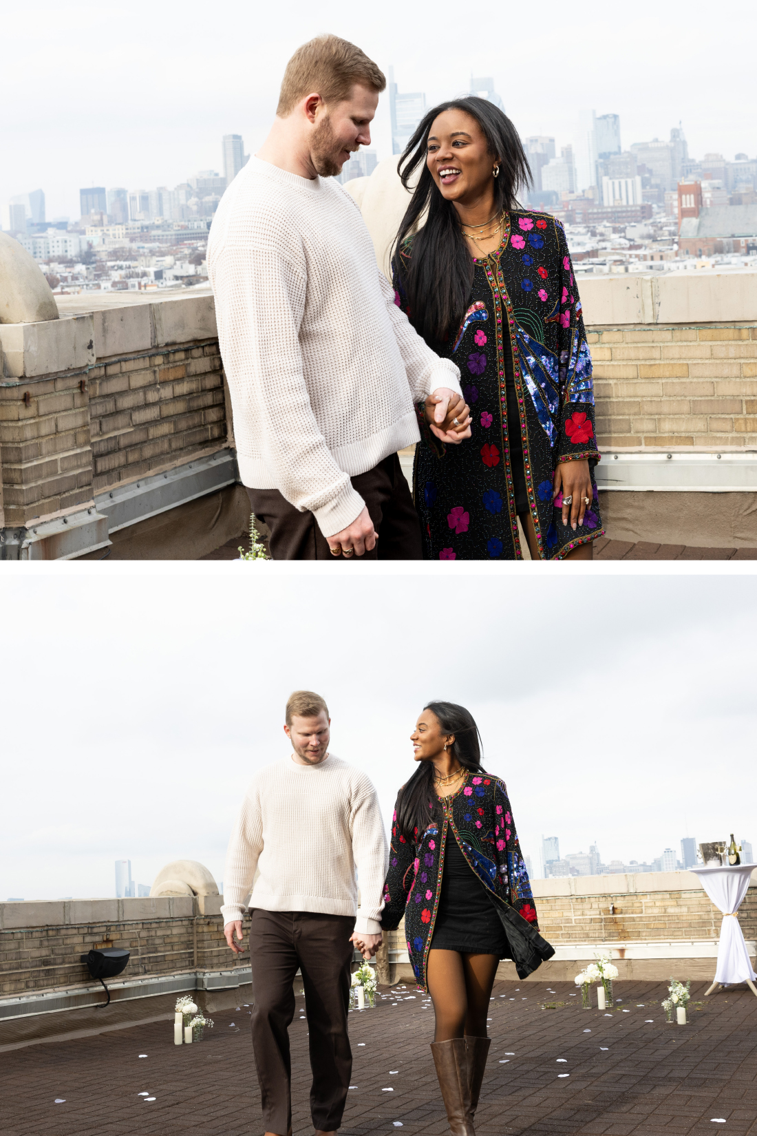 Bok building engagement photo 7th floor terrace