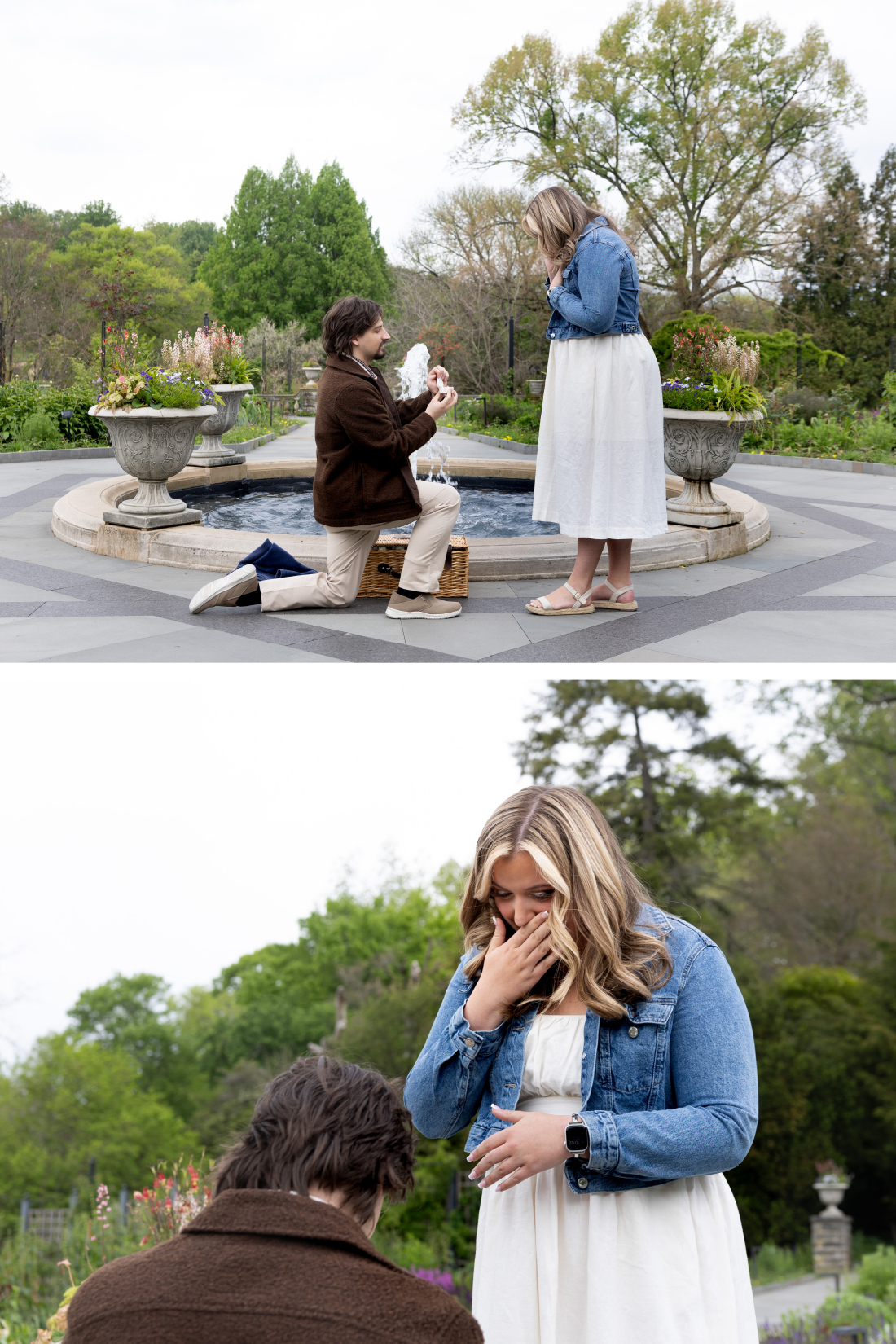 Surprise Proposal Photos at Morris Arboretum in Philadelphia PA