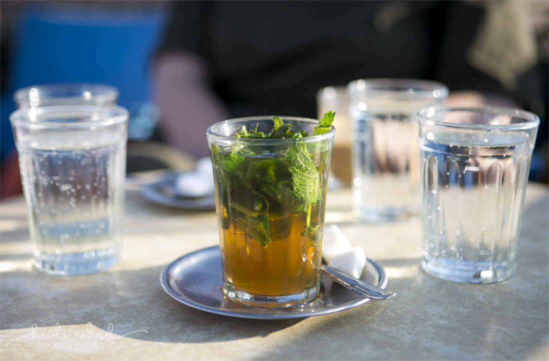  food tour Marrakech, Morocco terrace, Mint tea,