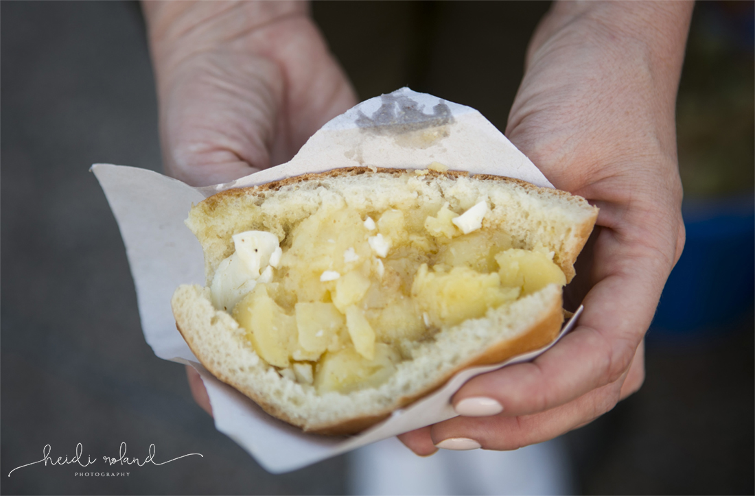 Jemaa el-Fna food stalls, egg and potato sandwich, Marrakech food tour, Heidi Roland Photography, street food