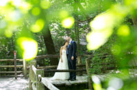 Valley Green Inn Wedding Philadelphia PA Bride and Groom in wissahickon valley park woods