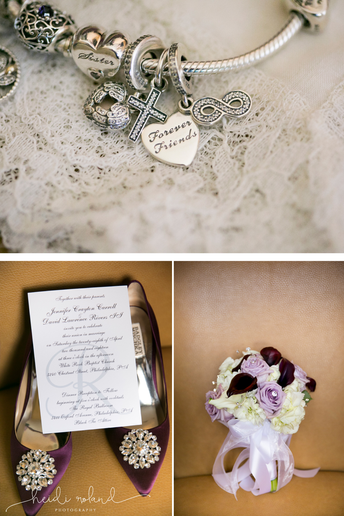  friendship bracelet from bridesmaids, Paul Beale flowers, wedding invitation