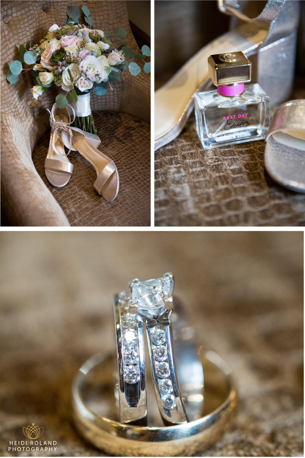 Bridal details, rings, perfume, flowers, The Inn at Leola Village Wedding, 