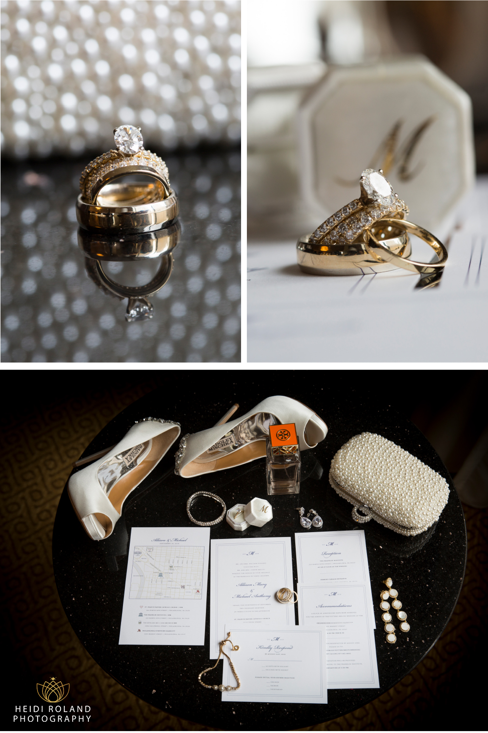 Philadelphia Marriott downtown bridal details, Gianni Fine Jewelers wedding rings