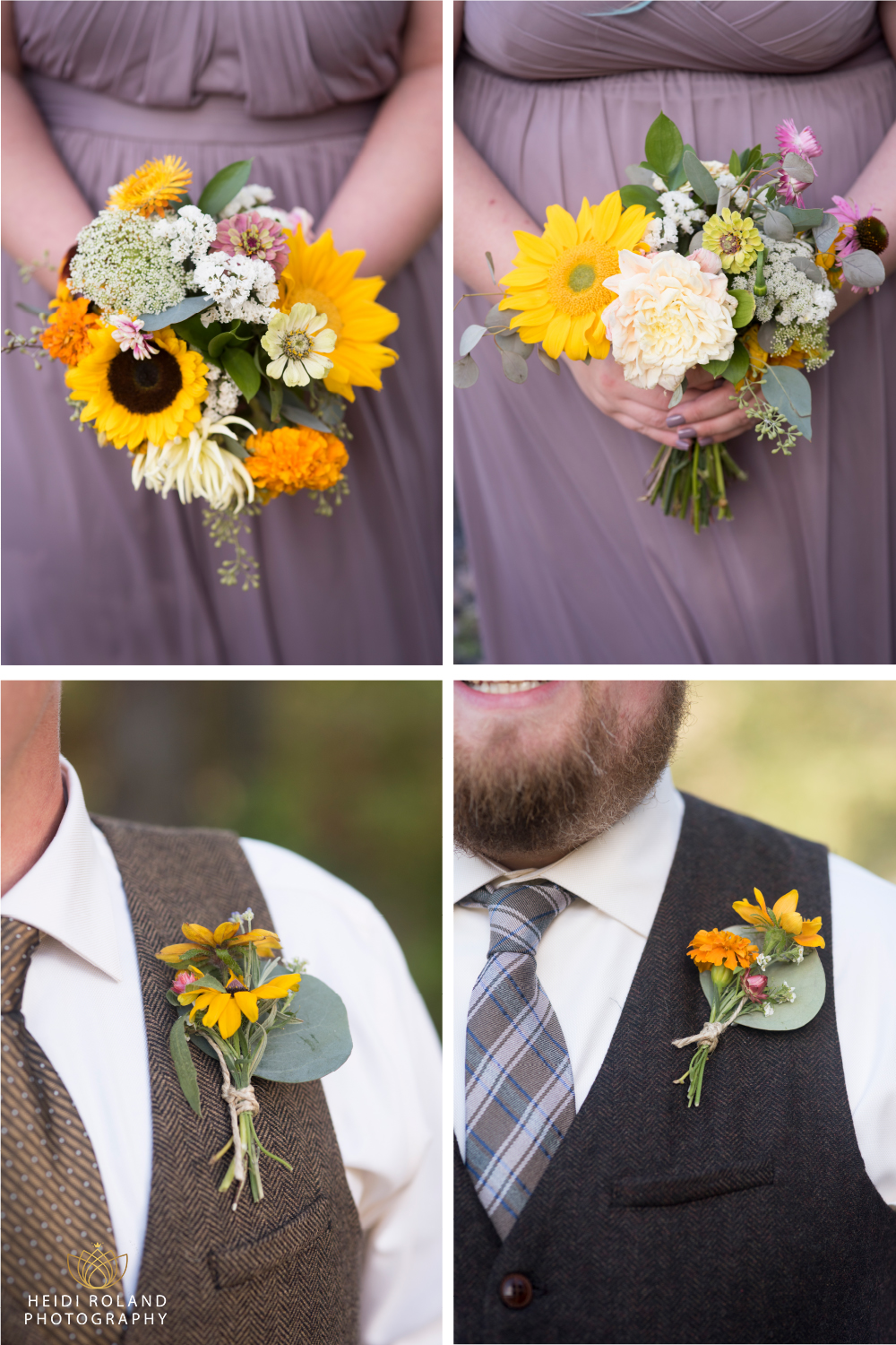 DIY wedding bouquets and boutonniere