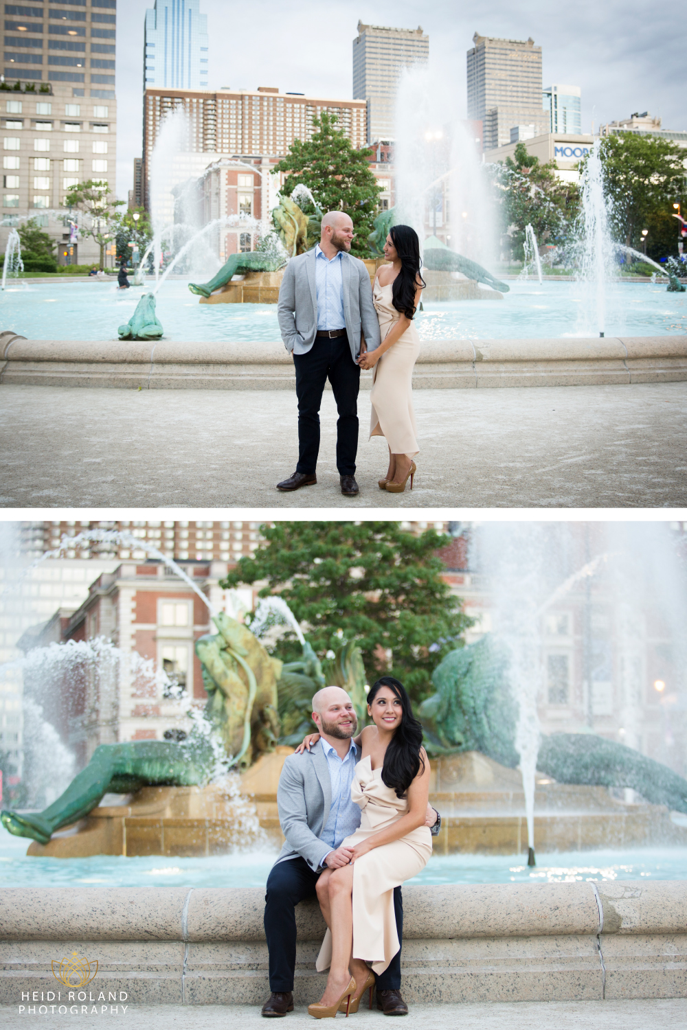 Swann Memorial Fountain Philadelphia Engagement photos