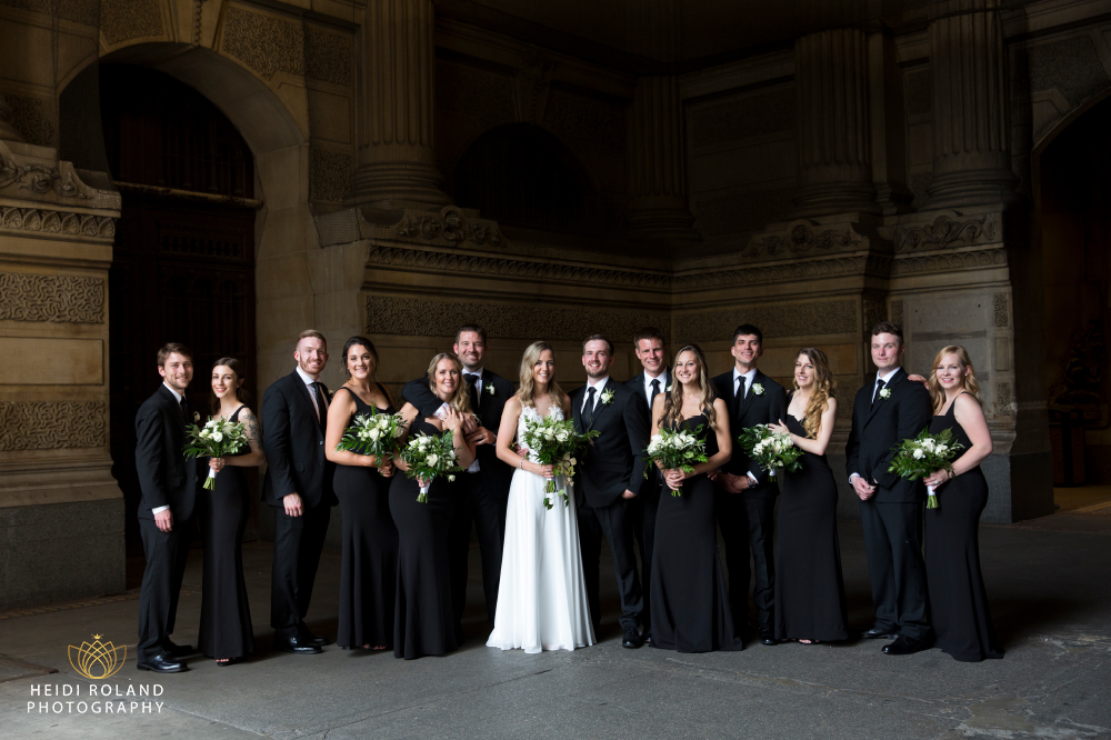 wedding party photos at Philadelphia City Hall