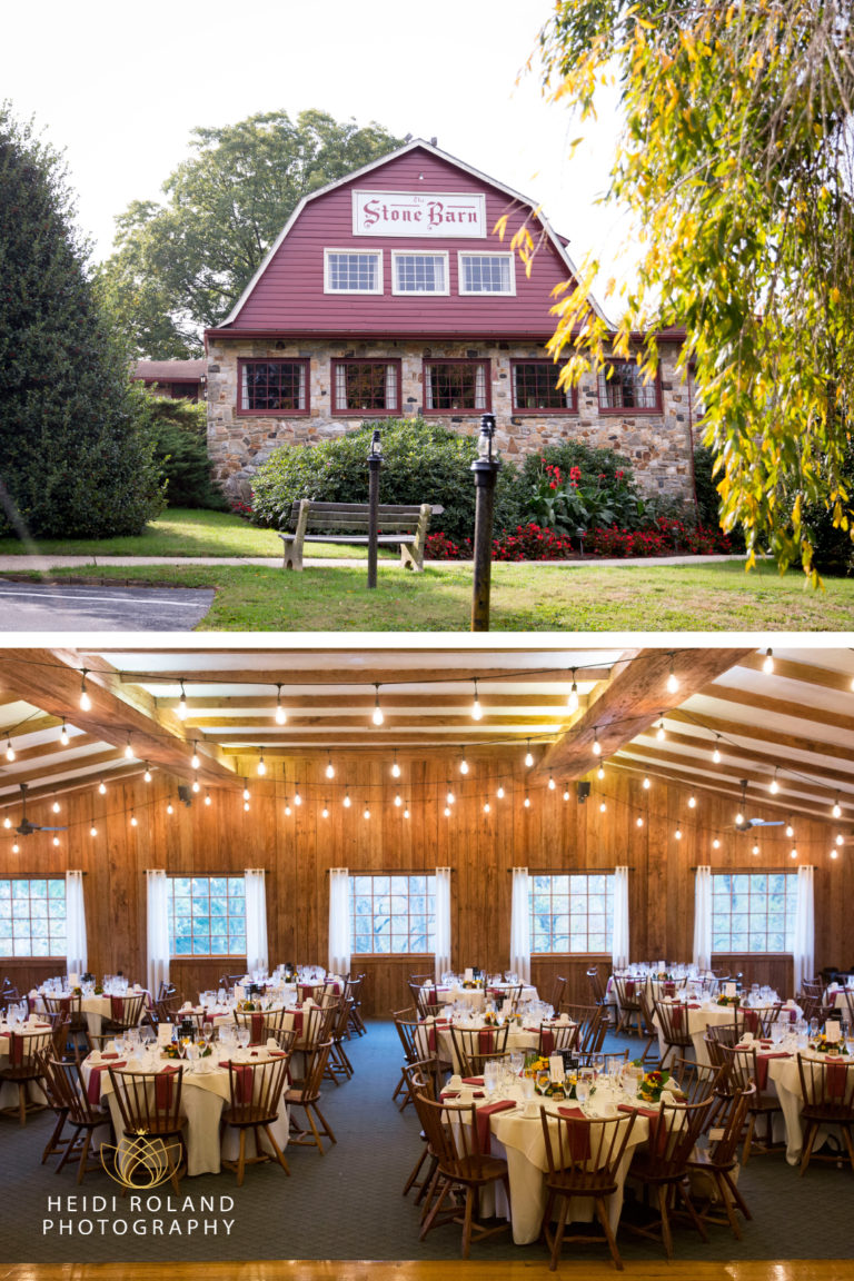 The Stone Barn Wedding rustic autumn reception, Square PA