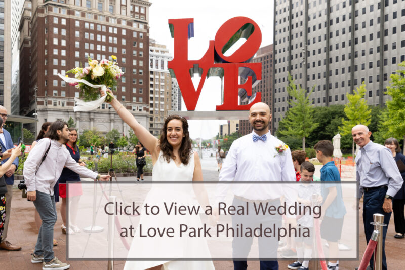 Real wedding Love Park Philadelphia