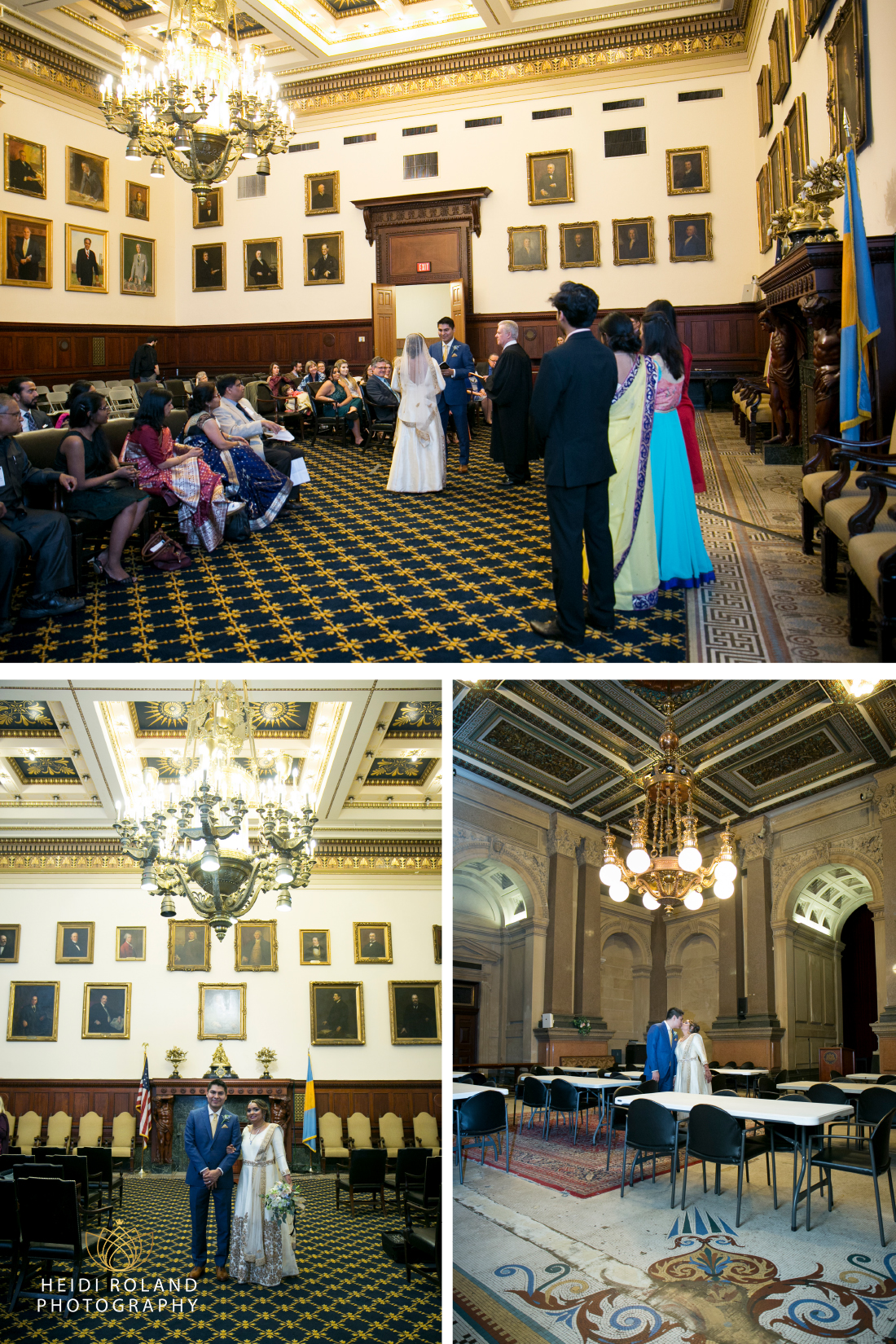 Philadelphia City Hall Wedding Mayors Reception Room and Conversation Hall