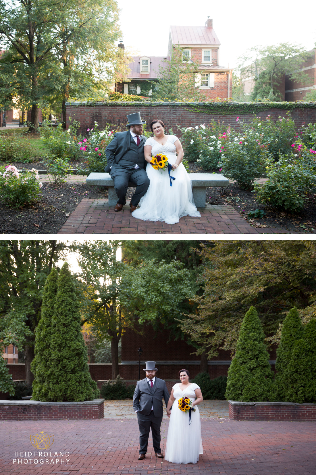 Wedding Day Photos in the Rose Garden
