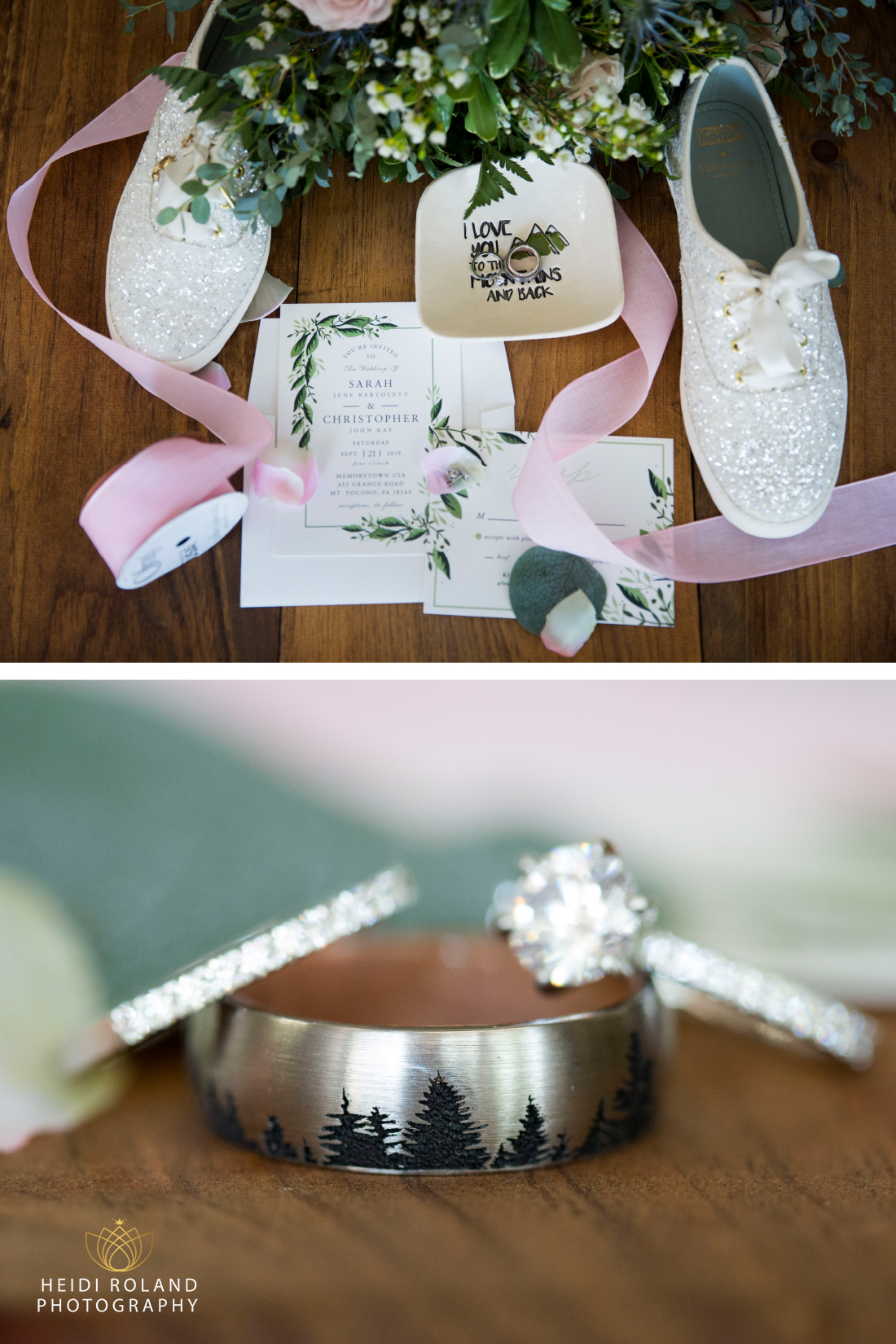 forrest wedding band and sparkly bridal sneakers