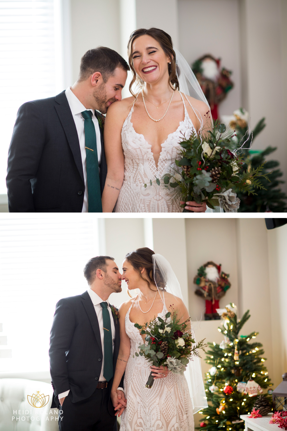 Bride and groom portraits in their Philadelphia home