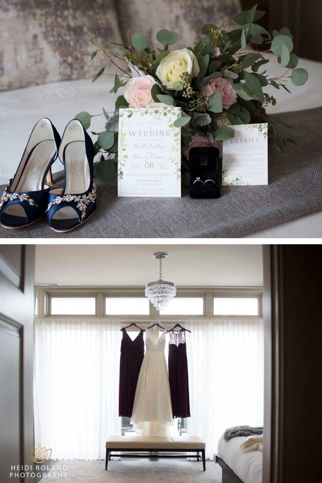 Wedding day details, blue wedding shoes