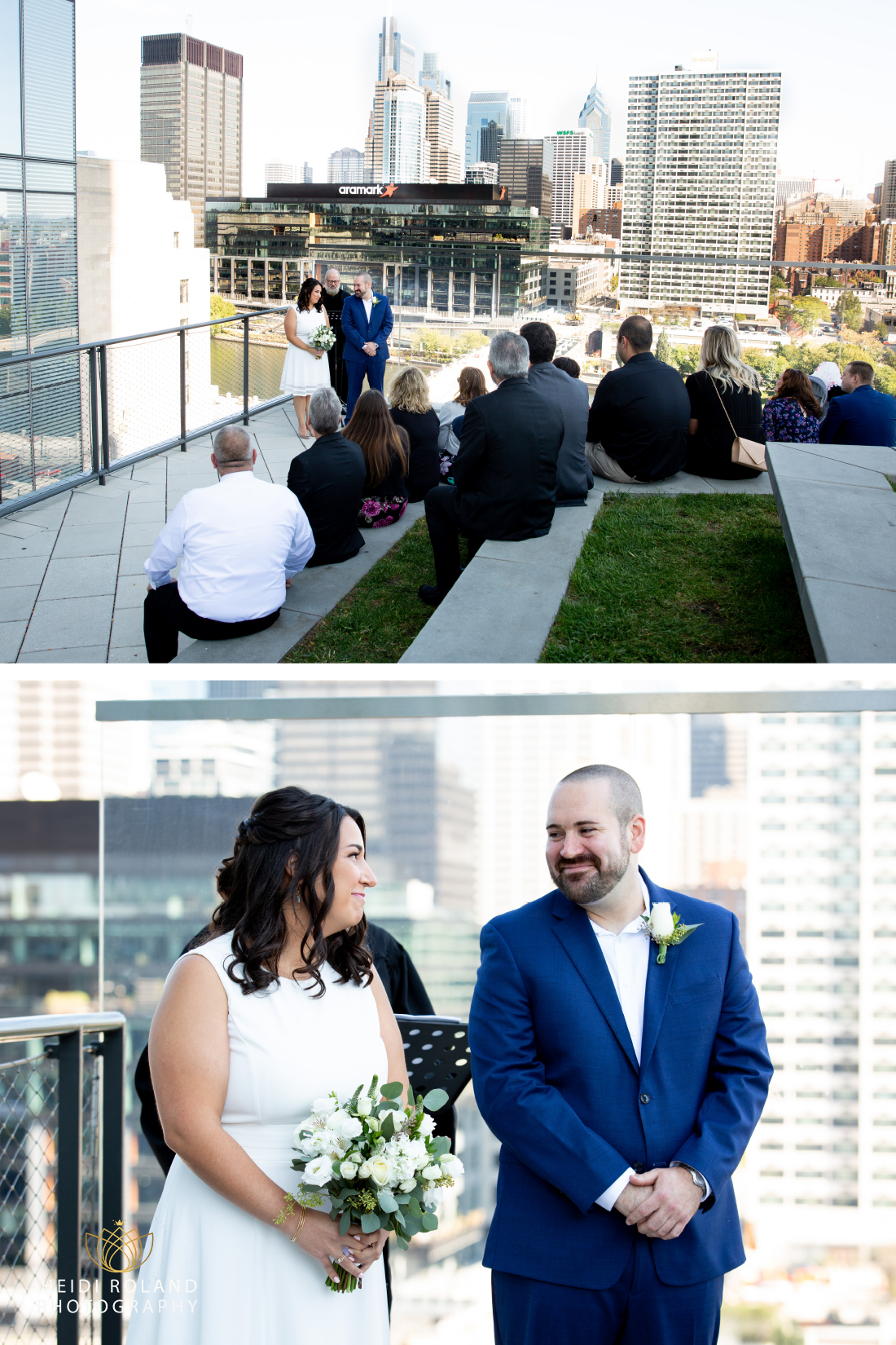 intimate rooftop Cira Green Wedding