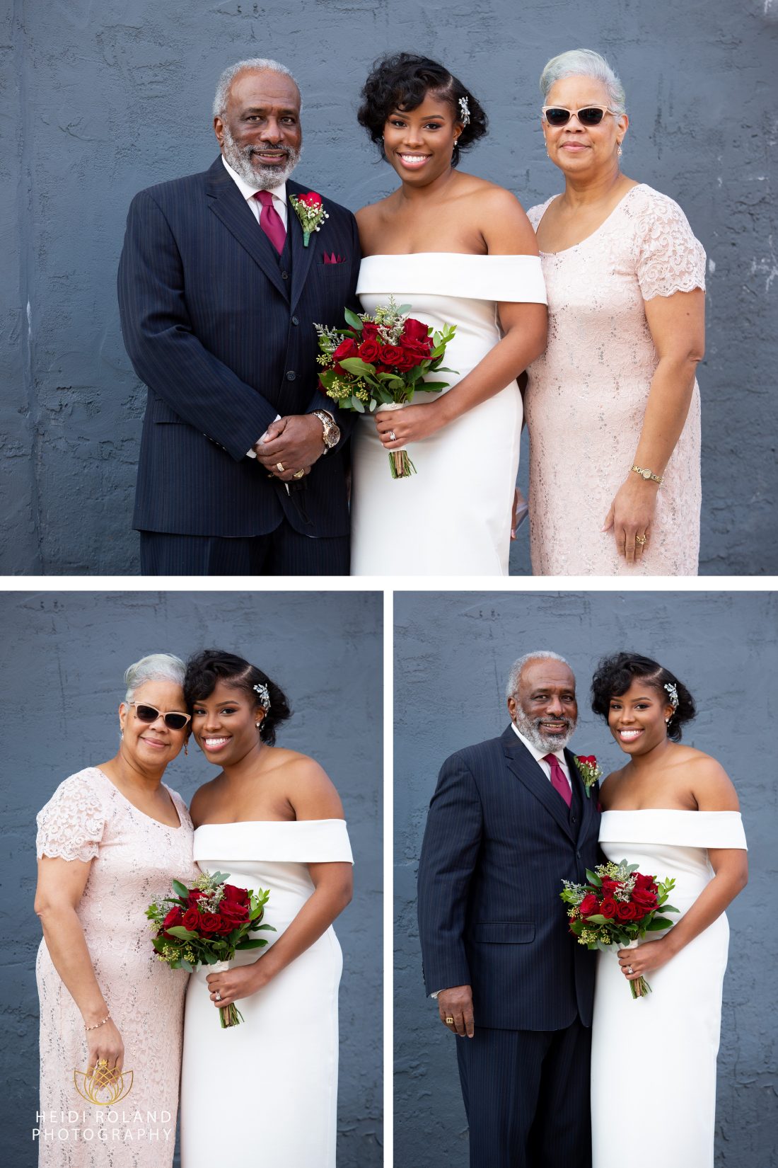 Family photos on wedding day in Philadelphia