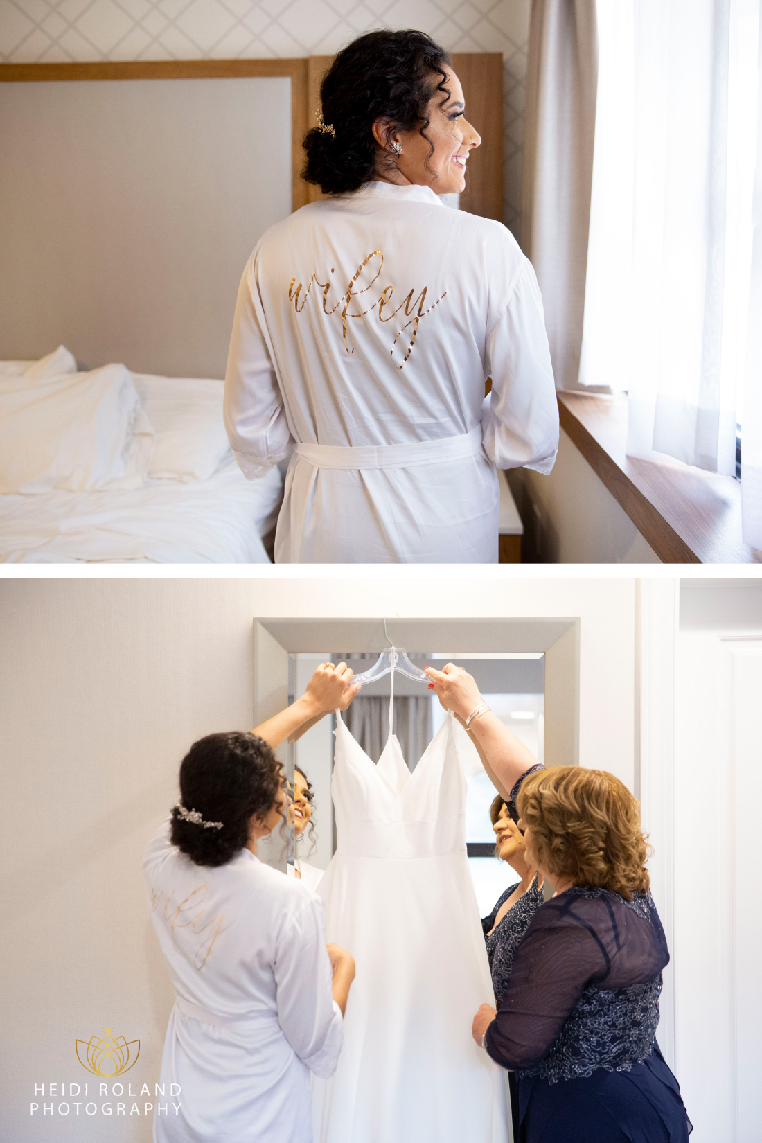 wifey bridal robe and wedding dress