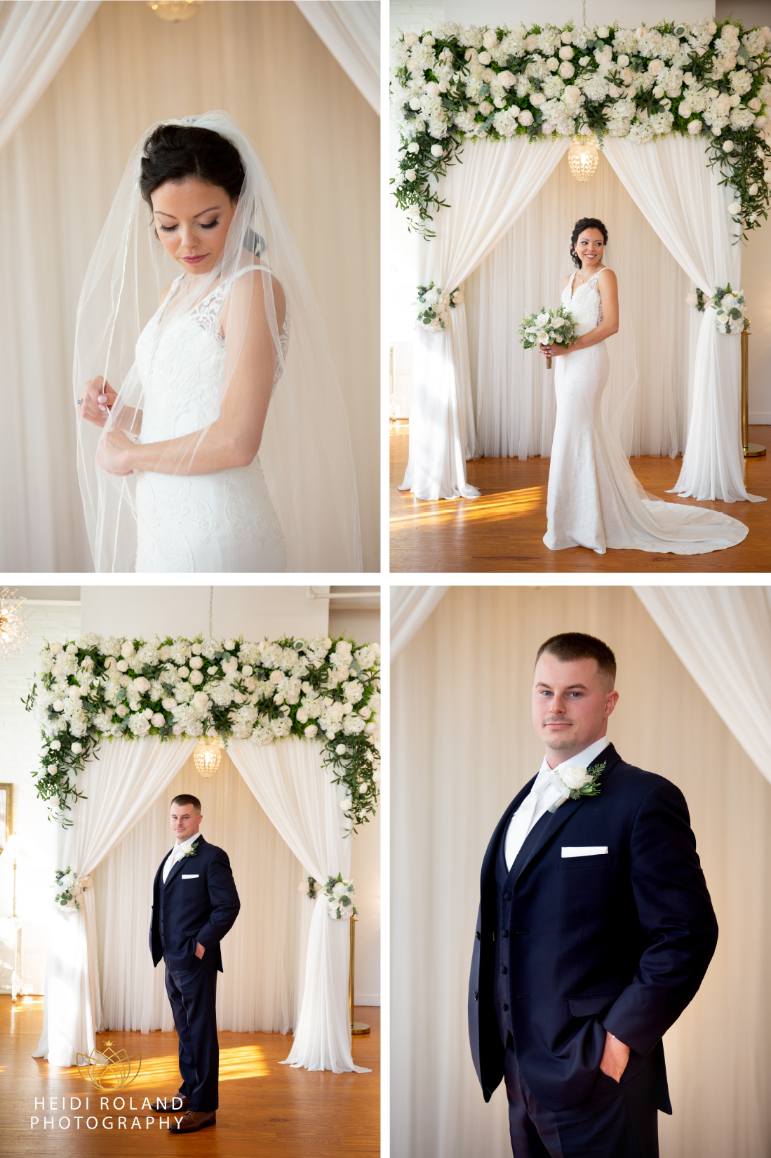 bride and groom at alter Philadelphia Wedding Chapel portraits