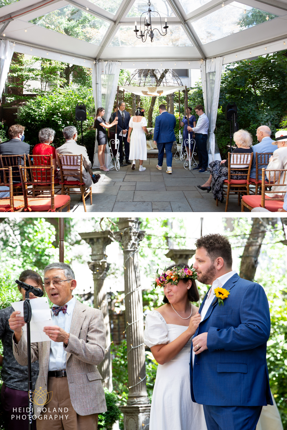 Morris House Hotel wedding ceremony in the private courtyard 