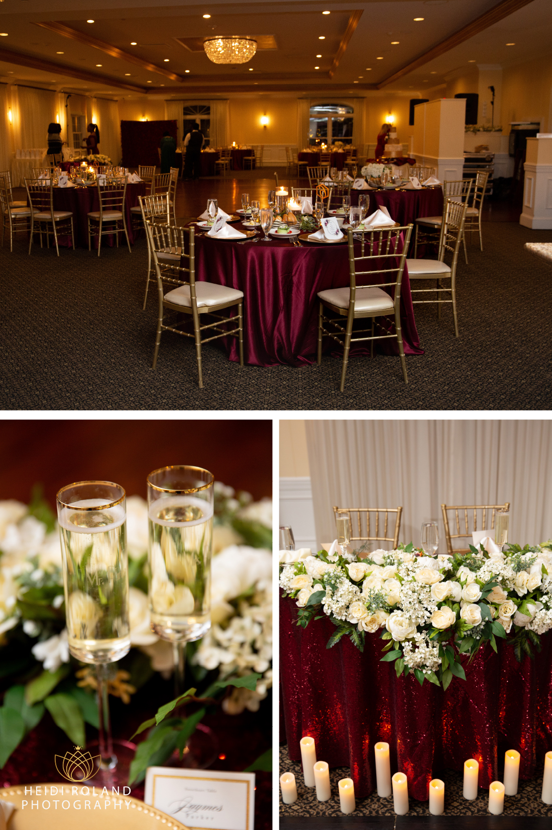 Penn Oaks Golf Club Wedding reception room details 