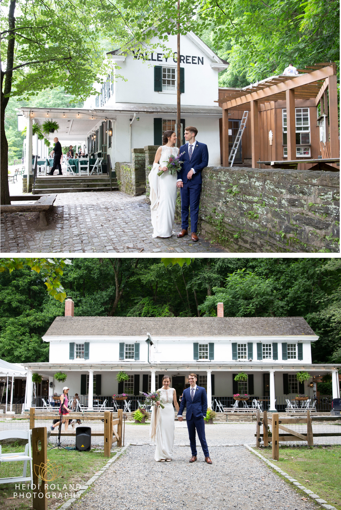 bride and groom at Valley Green Inn wedding