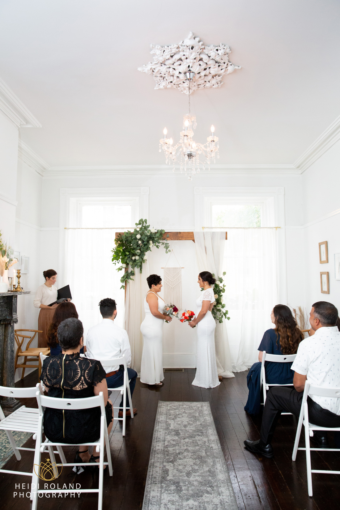 two bride at Small Wedding at Vaux Studio Philadelphia