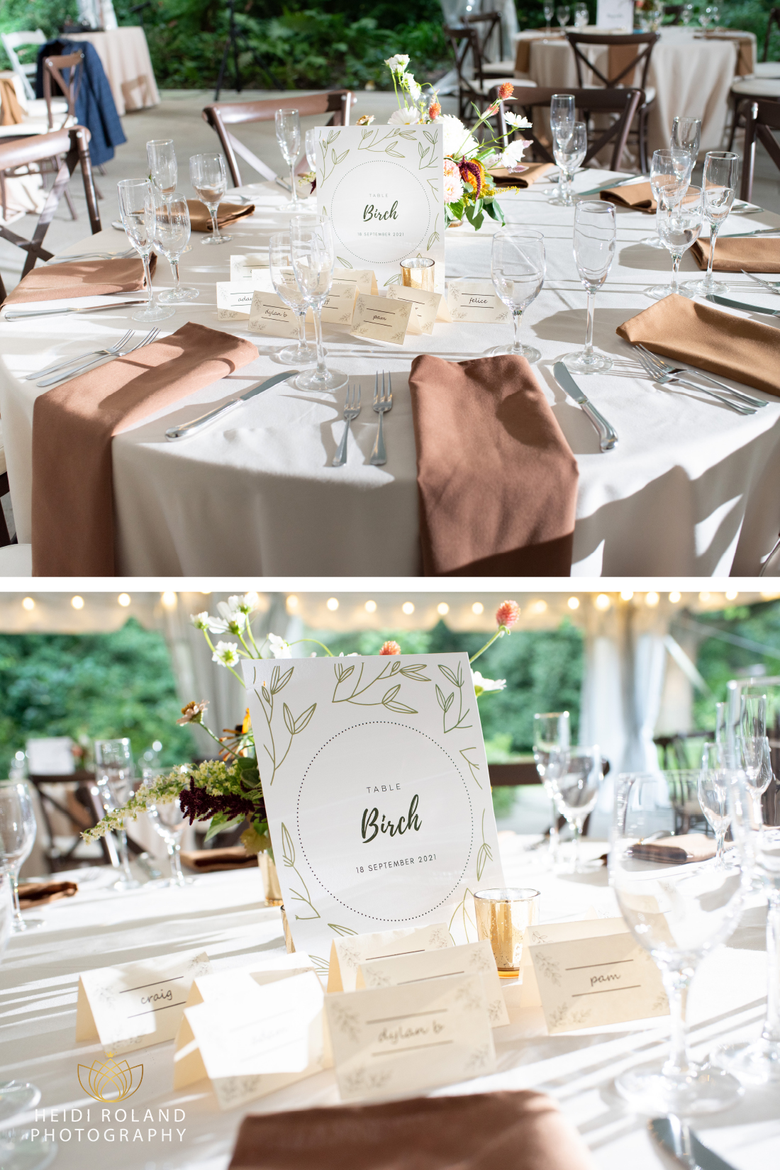 Tented Reception at Awbury Wedding details