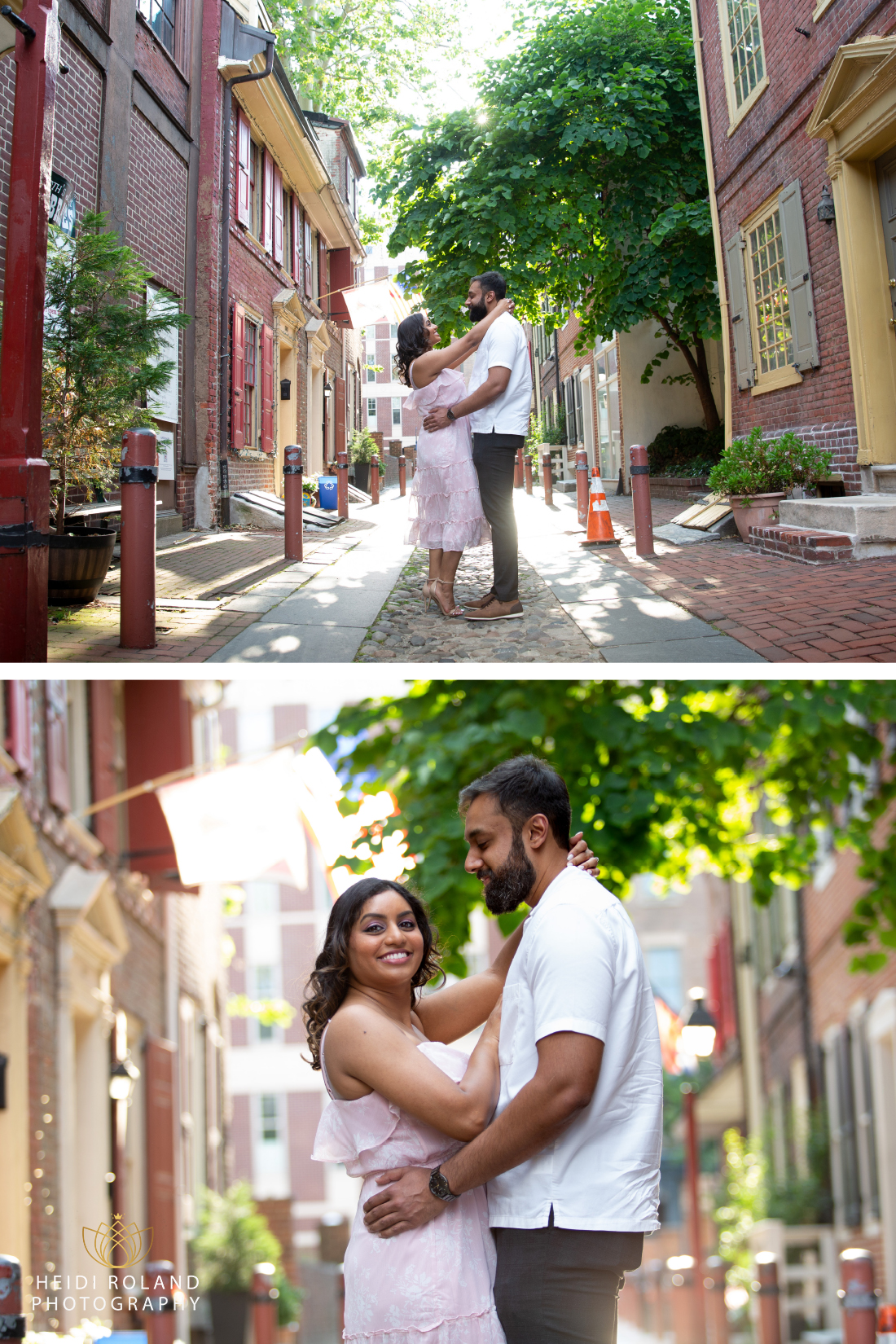 Elfreths Alley houses engagement photos by Heidi Roland Photography