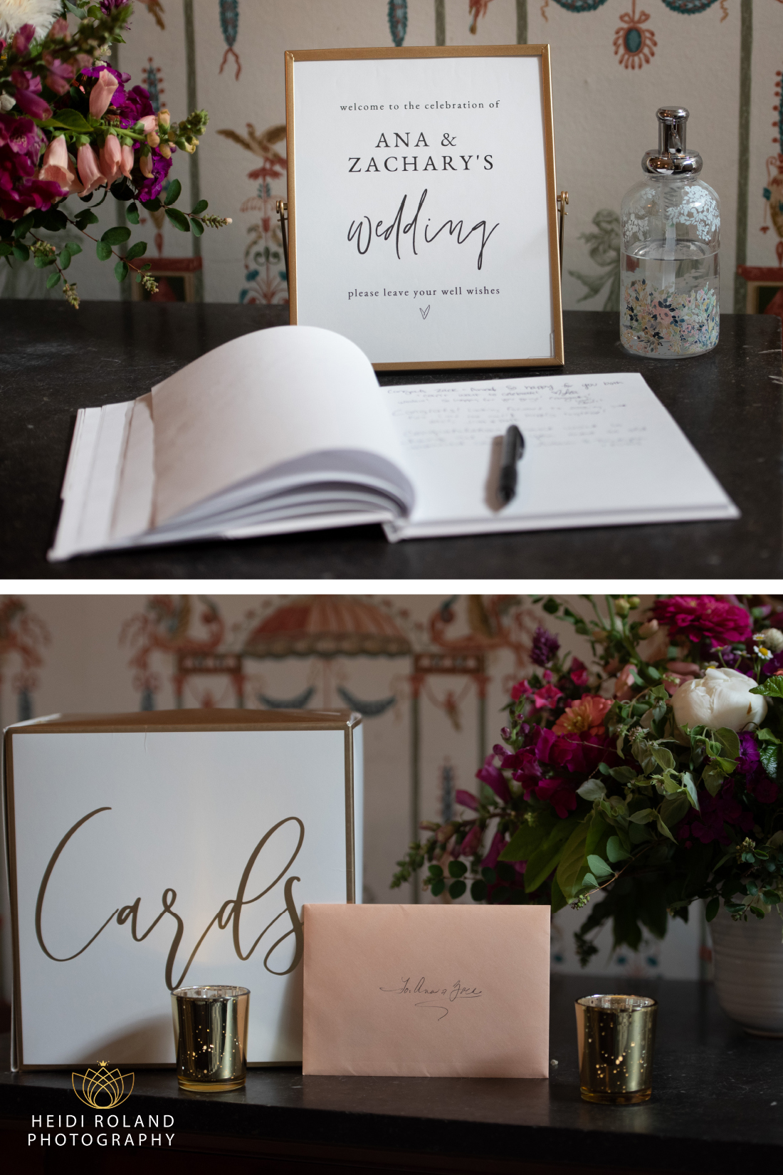 wedding guest book at hill-physick house