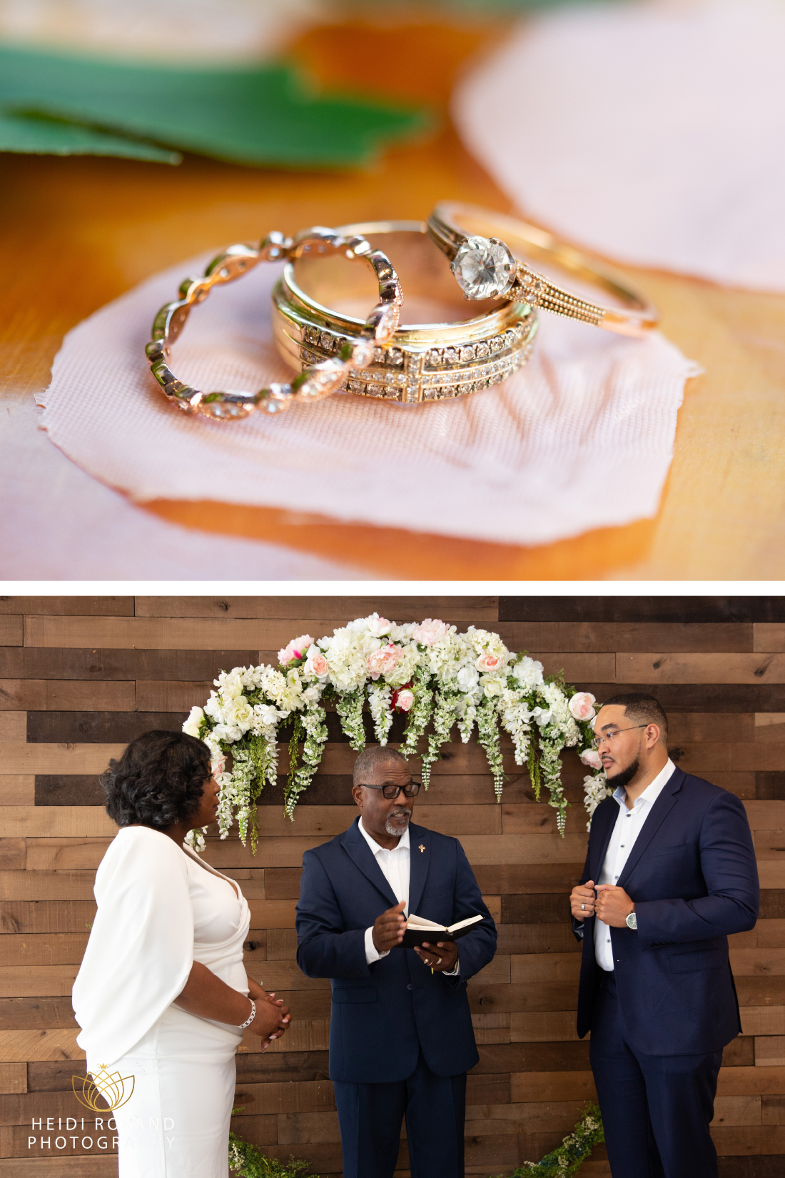 wedding rings and ceremony at Old City Social in Philadelphia
