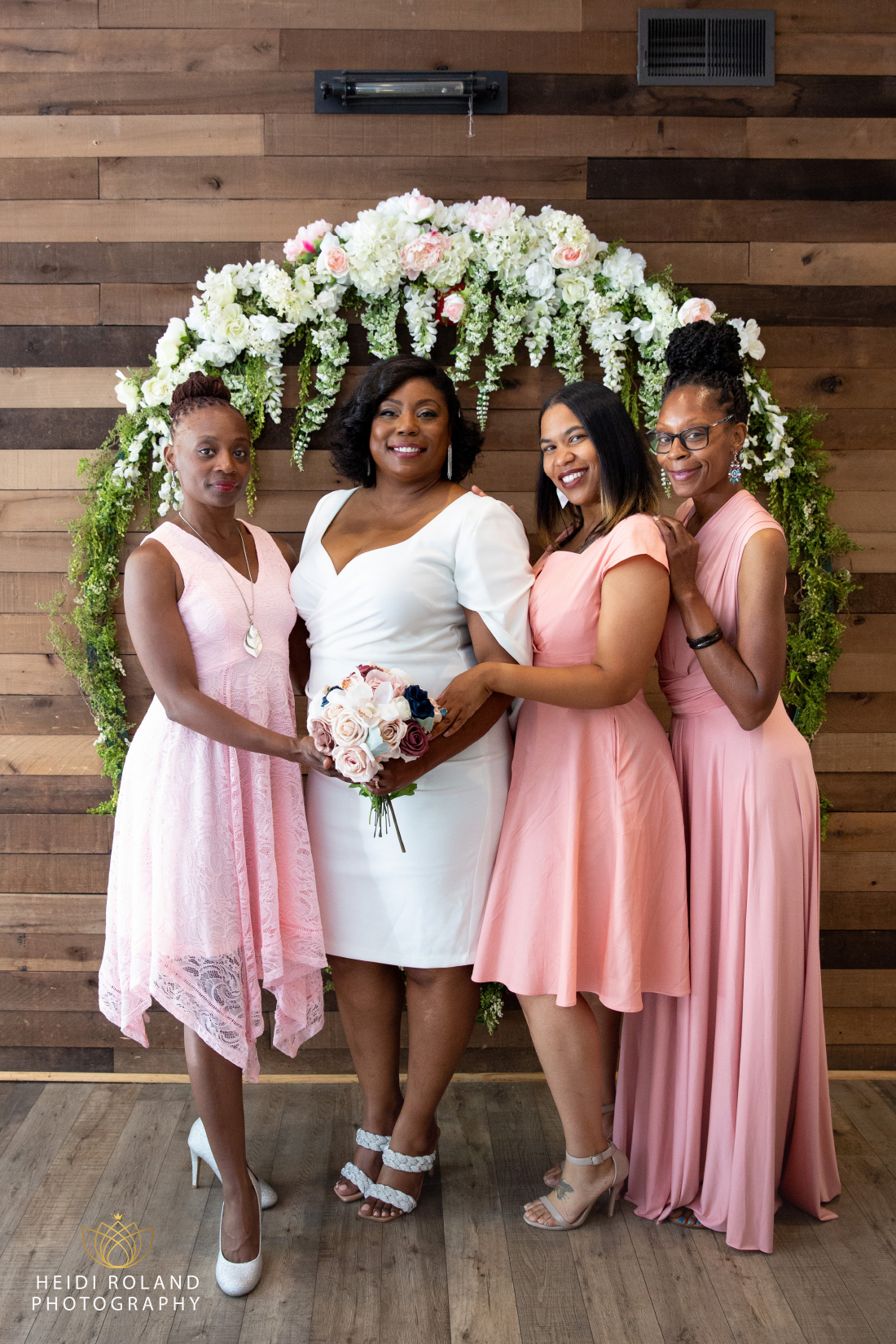 philadelphia bride surrounded by family at micro wedding ceremony