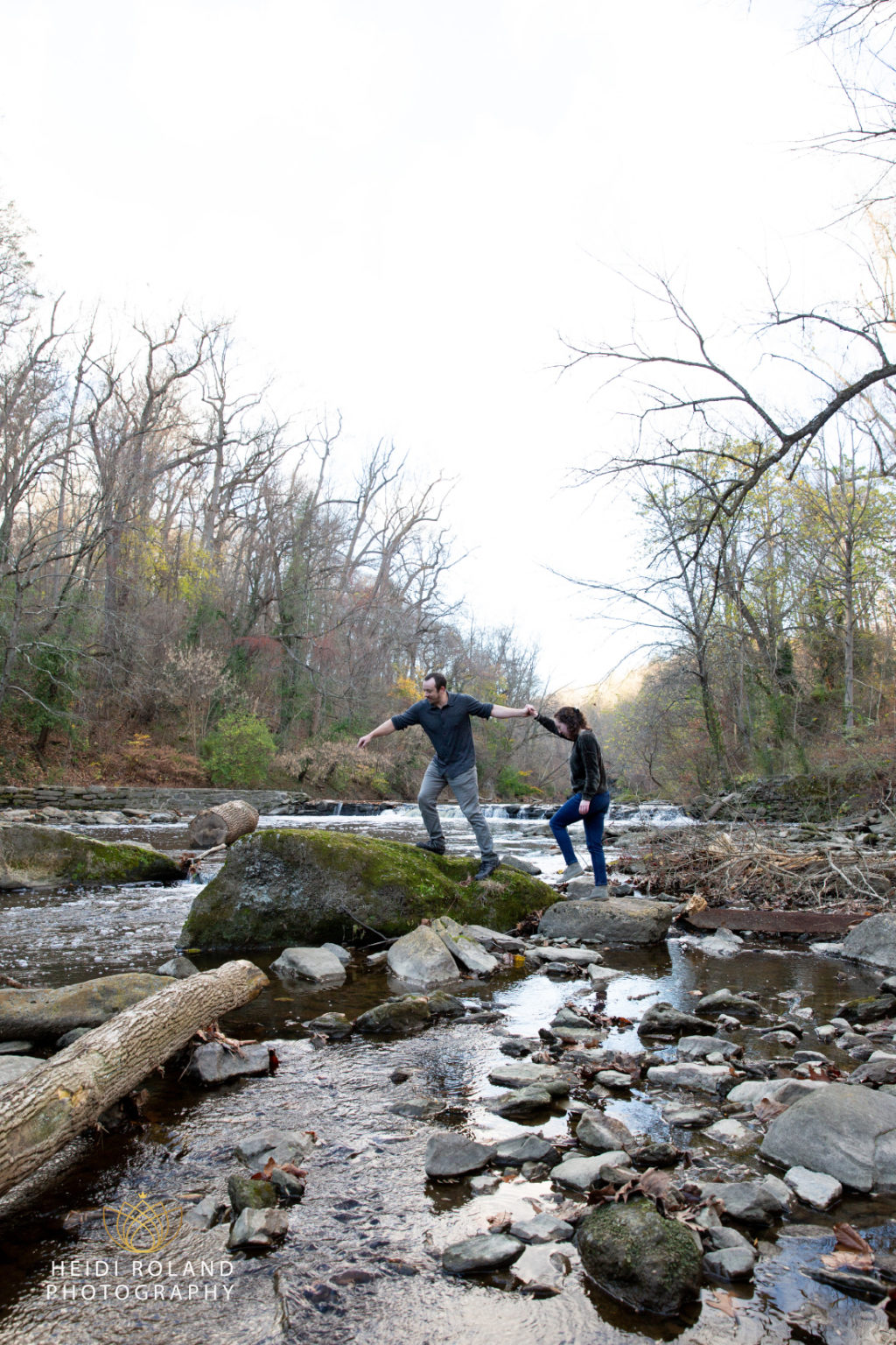 Philadelphia Rock Climbing Engagement Session Wissahickon Valley Park