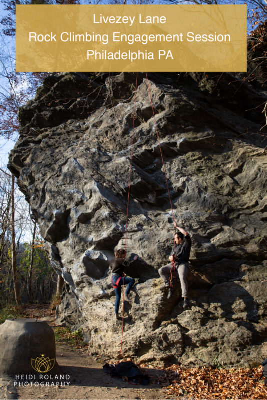 Philadelphia Rock Climbing Engagement Session Wissahickon Valley Park
