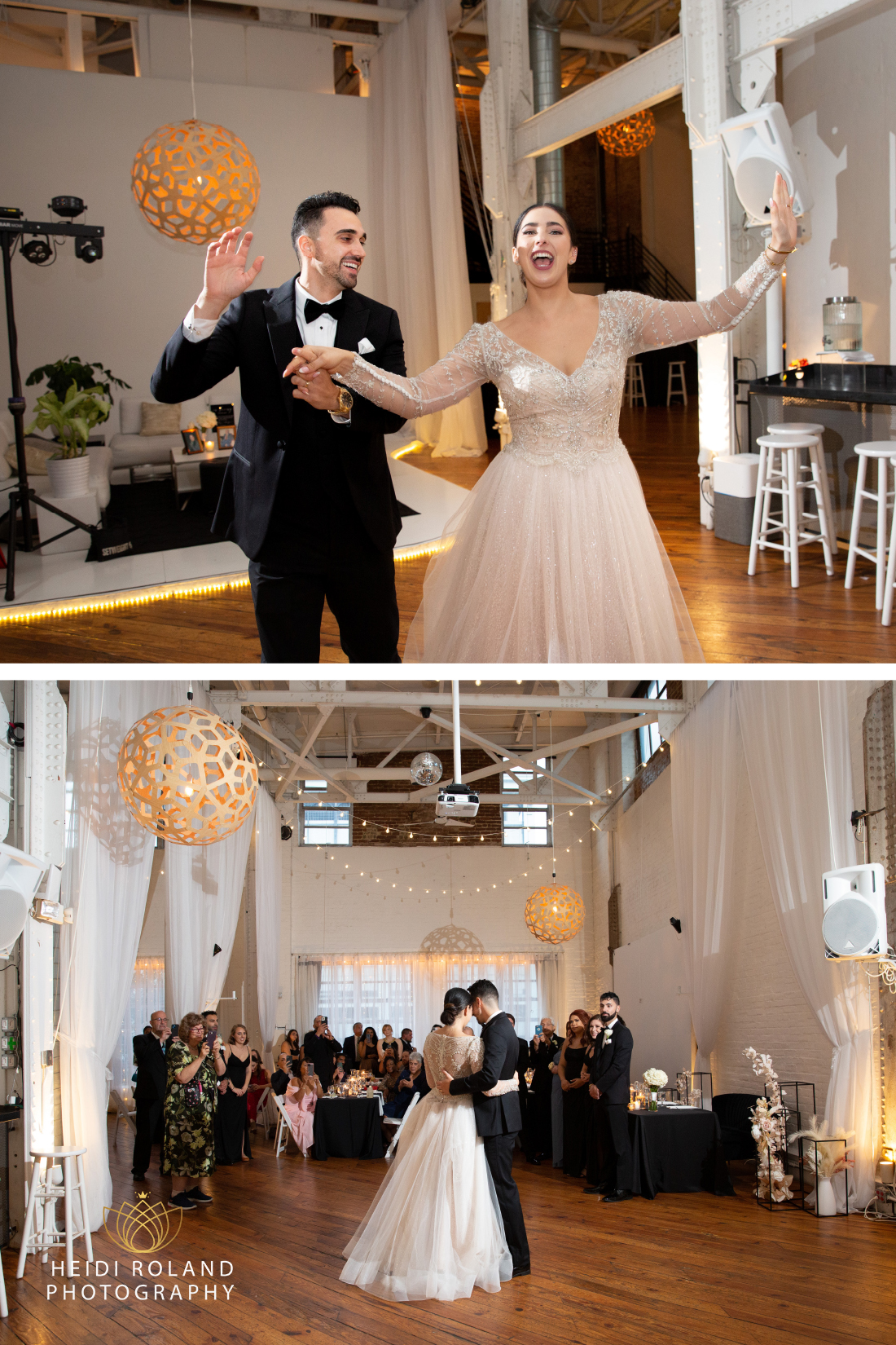 Bride and Groom's first dance at Power Plant Productions in Old City Philadelphia