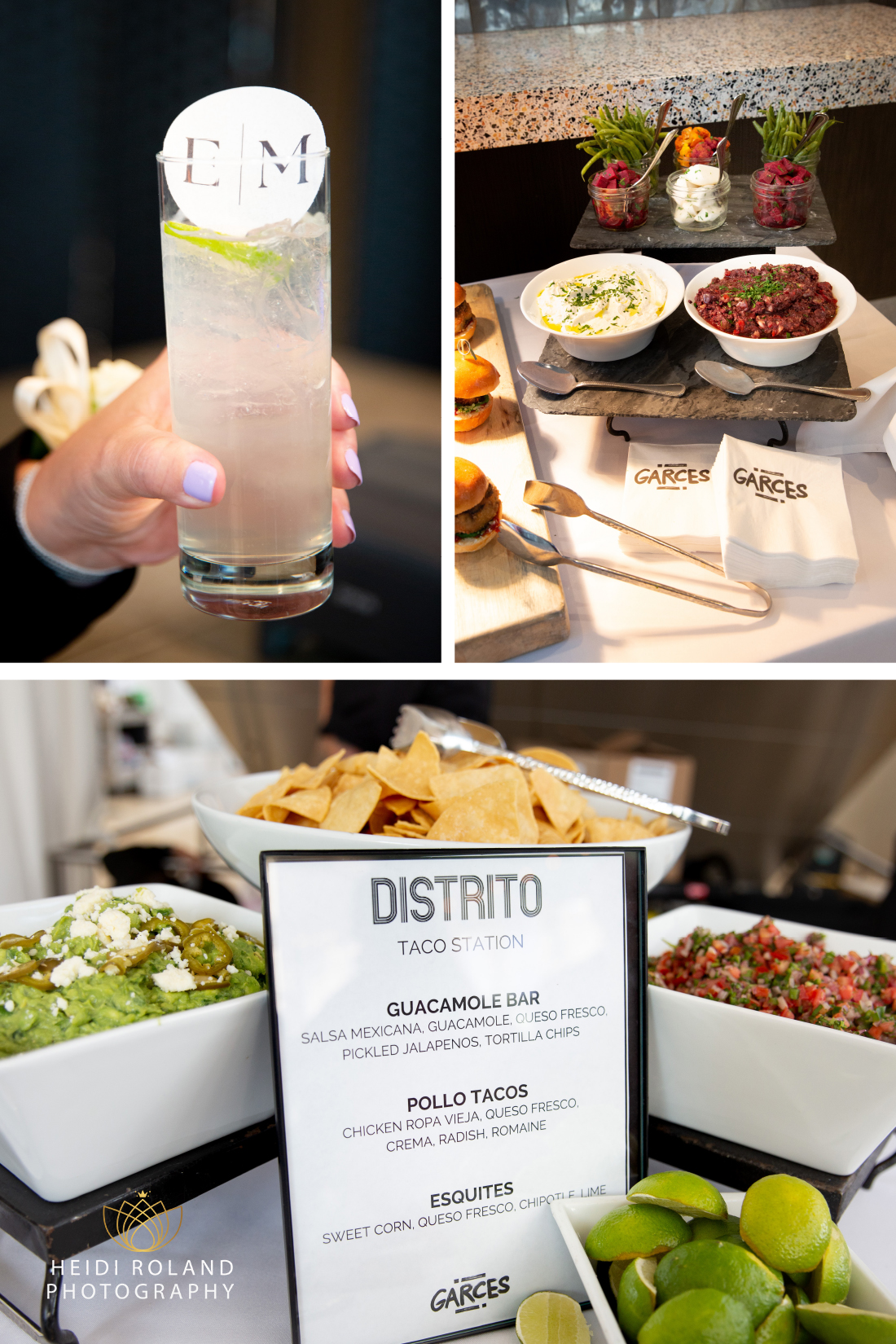 Cocktail and taco offerings by distrito taco in philadelphia wedding