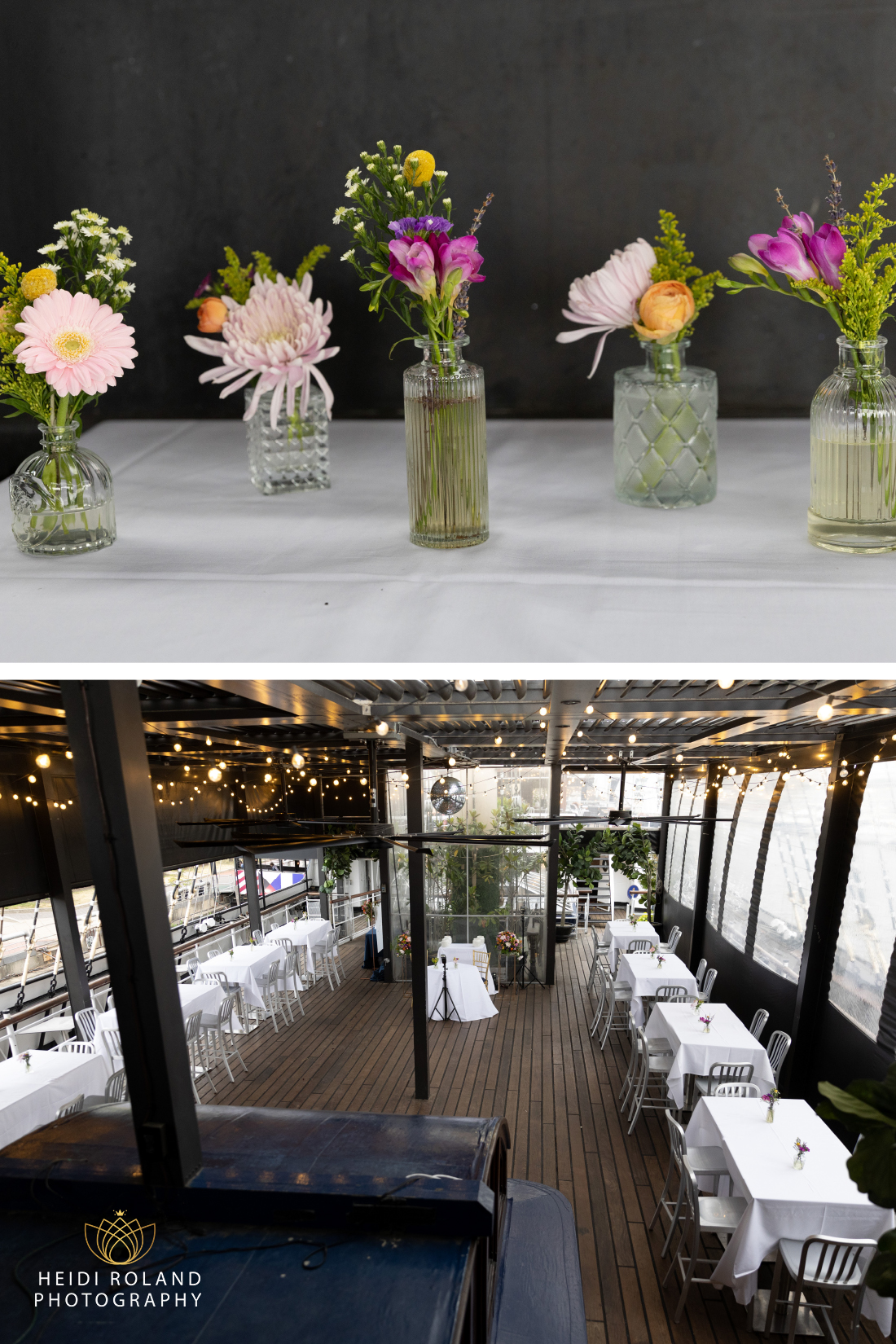 reception room for Moshulu boat wedding Philadelphia