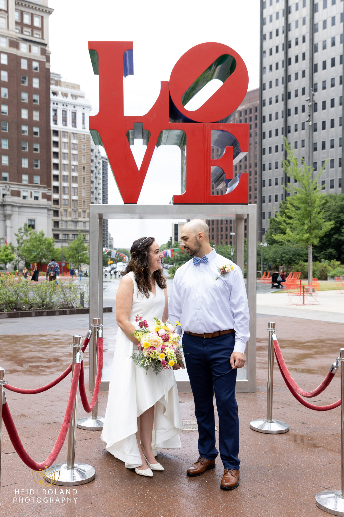 Bride and groom couples photos in Philadelphia Park