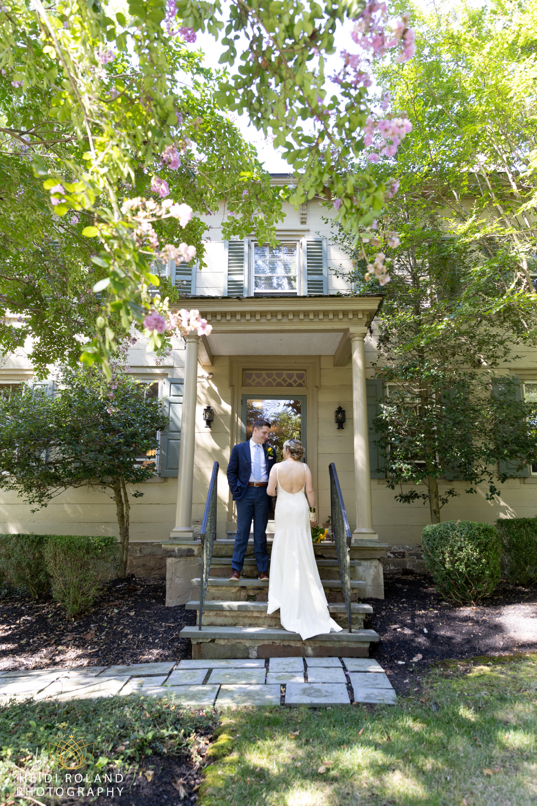 Wedding photos of bride and groom at The Inn at Glencairn Princeton NJ by Heidi Roland Photography