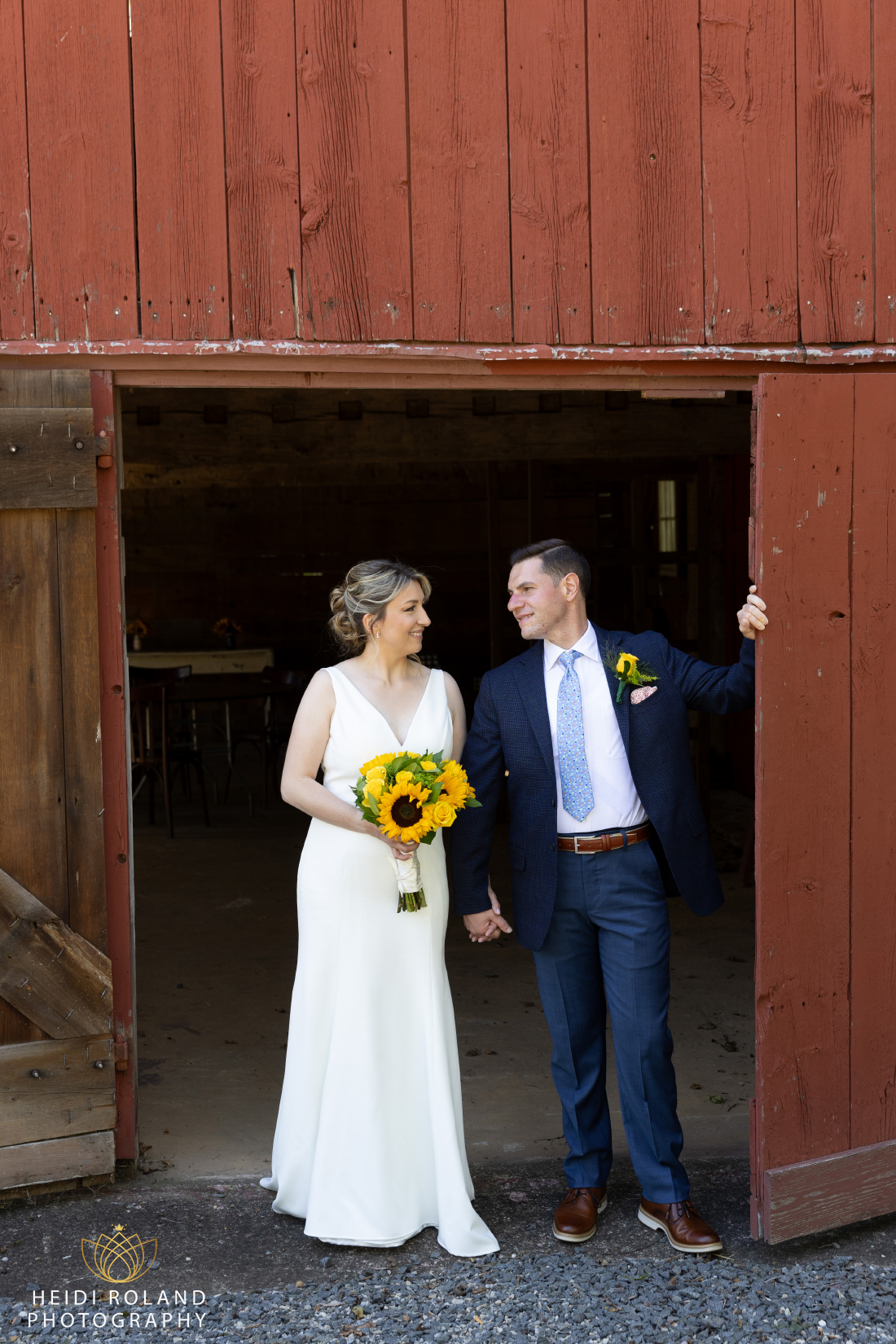 bride and groom at the red barn Elopement at The Inn at Glencairn Princeton NJ