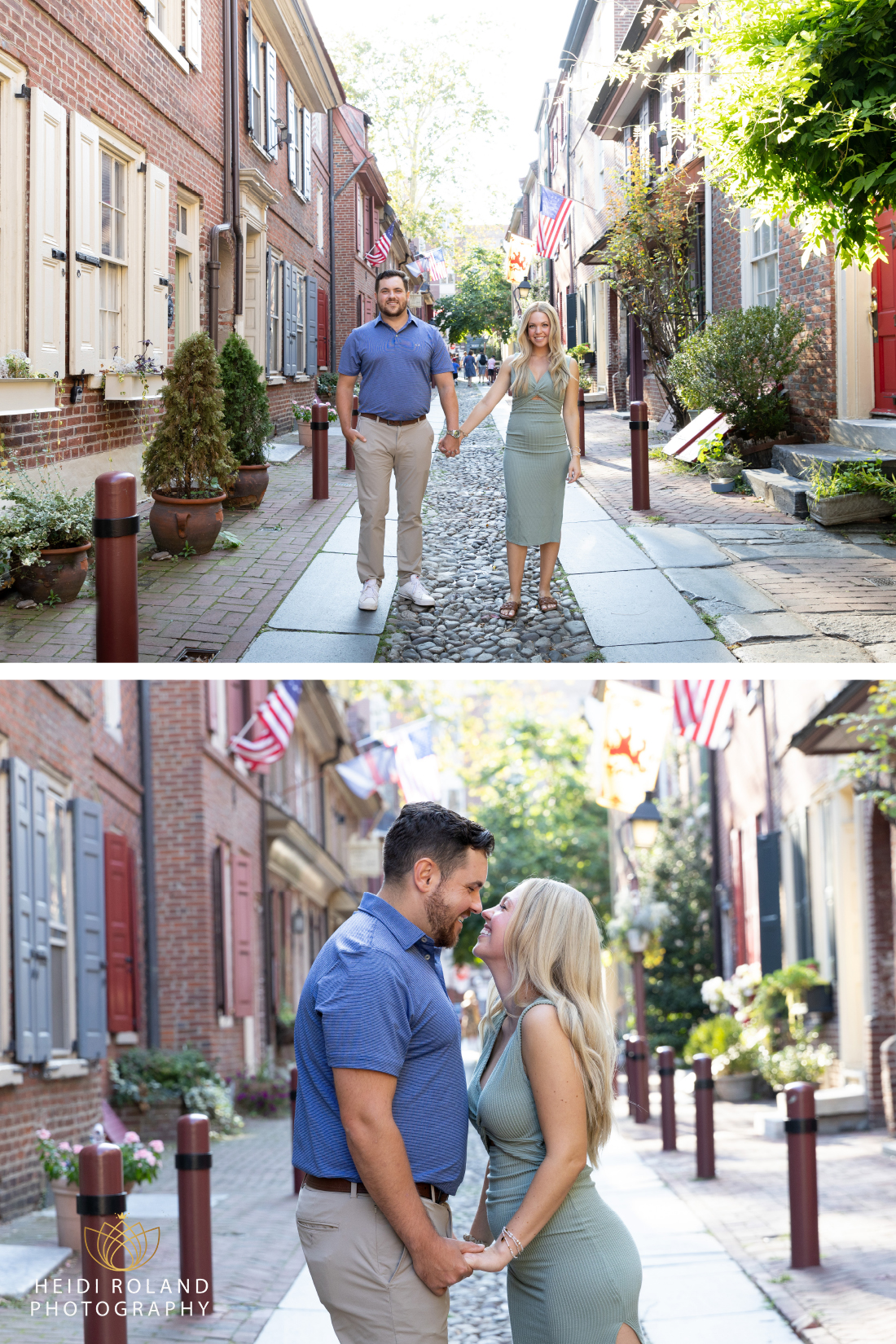 Old City Philadelphia Engagement Photos in Summer