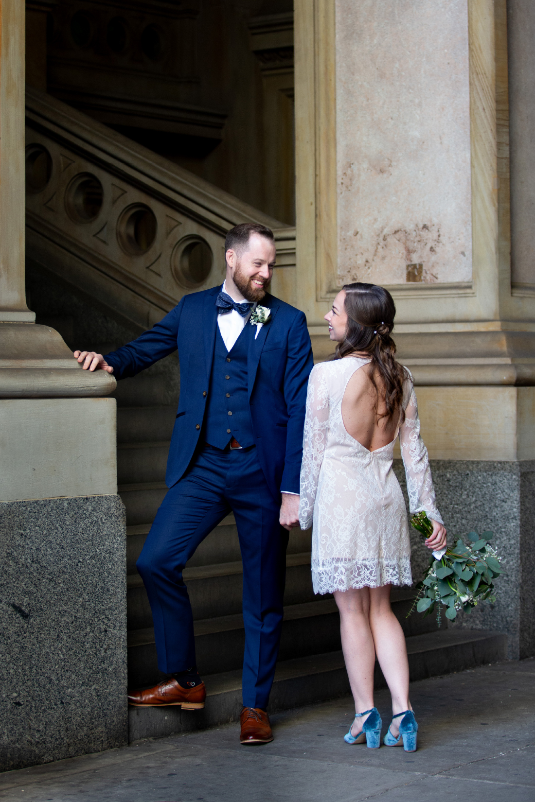 Bride and groom at Philaldelphia City Hall