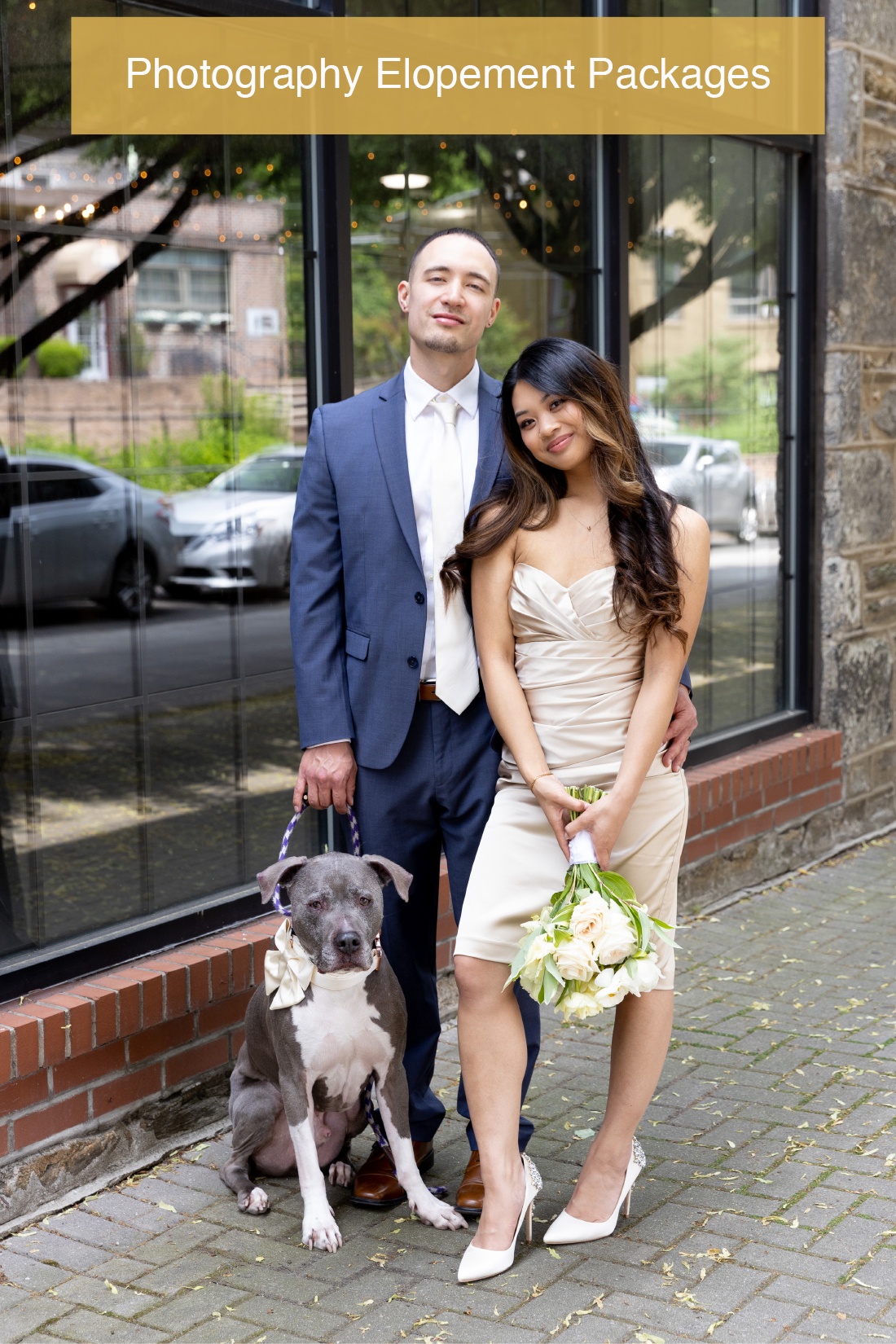 Elopement Photography Packages Philadelphia - bride and groom with dog