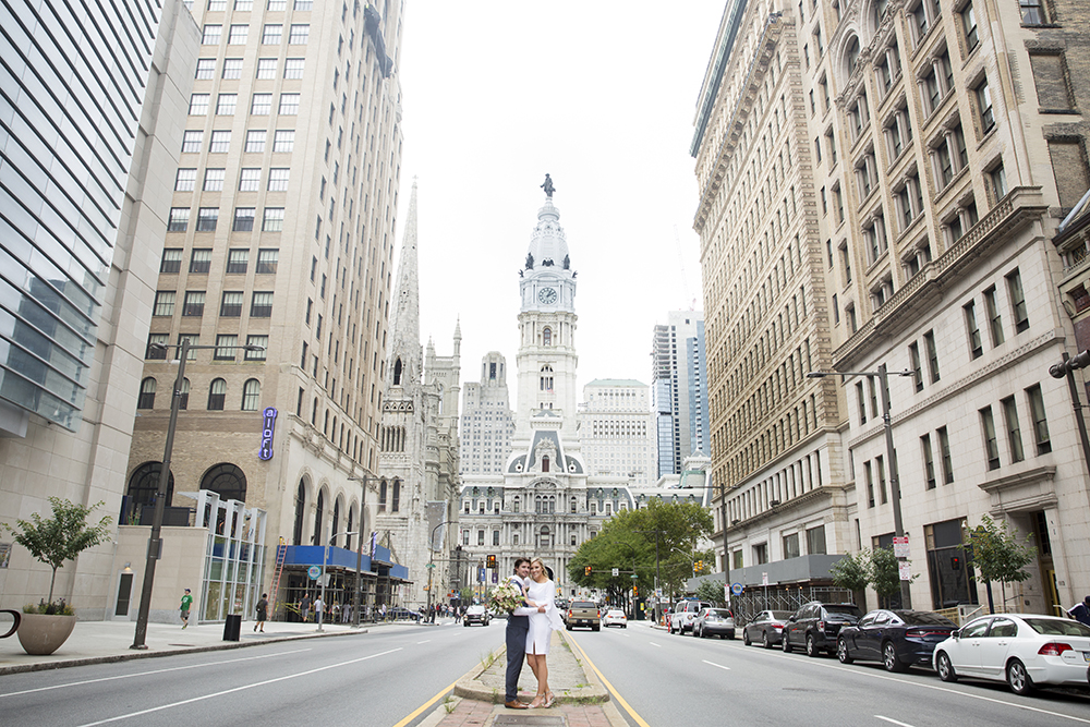 Wedding photo on Broad Street In Philadelphia